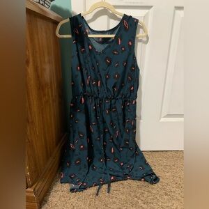 SHEIN Teal Dress with Red Pattern